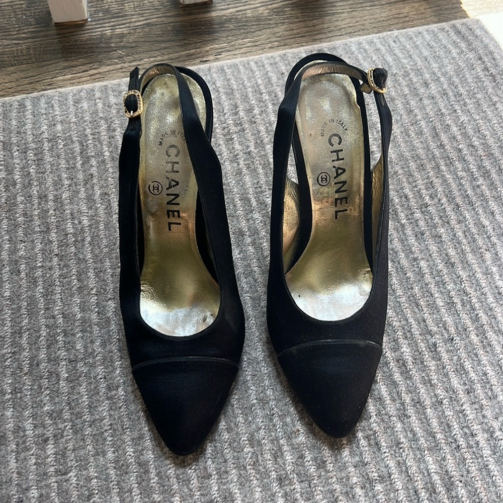 Chanel Satin Slingbacks